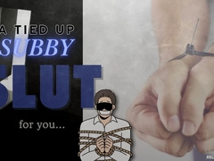 Subby WHINGING - An Obsessed Stud is Strapped to the Sofa and Blinded for your Delight