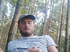 Playing with my dick in forest