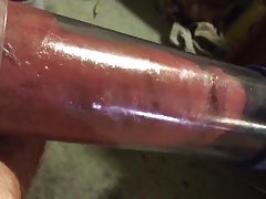 Slow-motion penis pumping and cock flailing