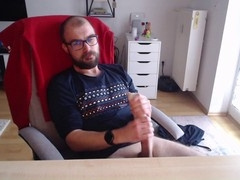 Unshaved German guy uses sex toy for self-pleasure