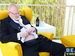 Mature bear Rusty McMann masturbates passionately solo