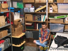 Real shoplifter fellating