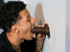 Black dude tries endless BBC through the glory hole ahead of riding it