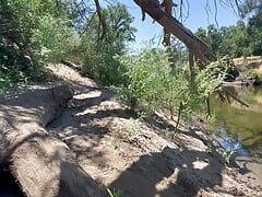 Masturbating in public along the river