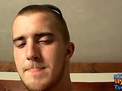 Heterosexual bad stud Potter milks his meaty spear and finishes off