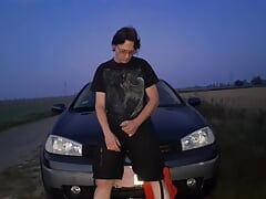 jerking off a bit outside a surprise for my wife