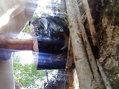 Me fucking my toy outdoors..