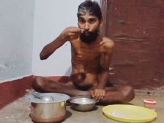 Skinny sexy hot boy Rajeshplayboy993 food eating.