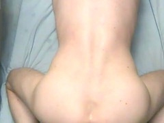 Amateur crossdresser indulging in gay masturbation with a dildo