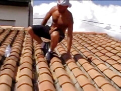 Straight worker masturbates in amazing exhibit