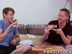 Lustful Brody Kayman devours Sage Roux deep ass after eating pizza