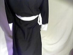 Crossdressing Nun cant withstand the desire