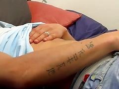 Twink teases before masturbating solo