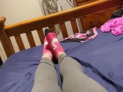 Playing in cute leggings