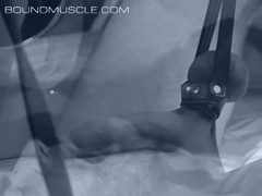 BOUND MUSCLE JOCKS - Joe tugs on Larrys balls while he jerks off