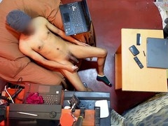 asian repairman big cock fixes laptop and cums