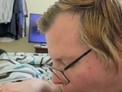 Hung daddy delivers massive cum load into eager mouth