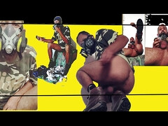 Gas mask smoke fetish