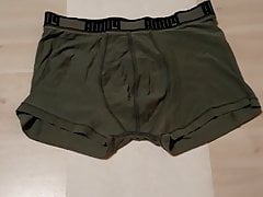 Boy sprays a cumshot over his Puma Underwear