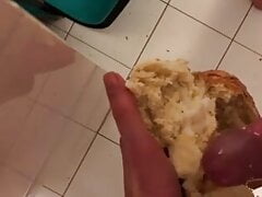 Fucking bread with cum 2