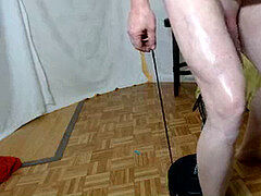 cock and ball torture-Weights on pumping plums by painangel