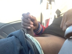 Enjoying the Sunlight ☀️ - Dark-hued Babe Waldo Takes a Cumshot in Her Car!