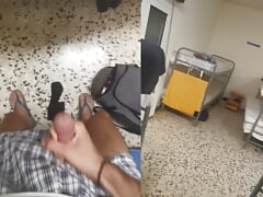 I'm cumming wearing fellow-soldier's flip flops