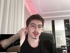 Uncut penis cum on the  stream