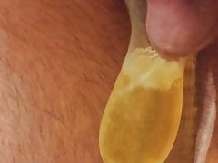 Pissing in a condom