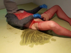 Undergarments urinate onanism in couch