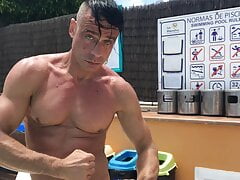 Hot muscle nude training