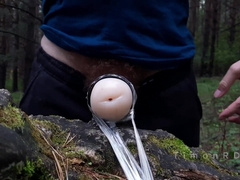 An Athlete Stud While Jogging Finds Someone's Fleshlight In The Woods And Plumbs It
