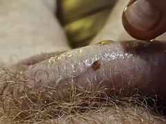A bit of ginger cock play with extra virgin olive oil getting ready to orgasm