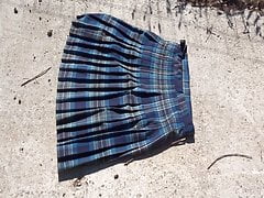 piss on tartan school skirt