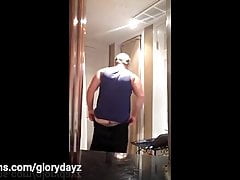 Beefy curly haired lad visits the gloryhole