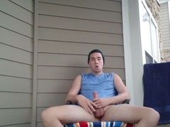 Amateur Twink Patio Jerk Off