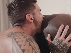 Naked black dude devours whole while cock in every possible mode