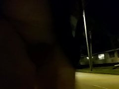 Walking around the neighborhood flashing