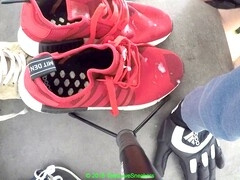 Adidas, gay shoes, gay leather gloves