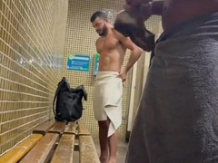 Security guard caught taking a tub in the bar's locker guest room
