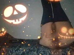 SofiBlack Celebrate Halloween big ass gay taking big huge dildo