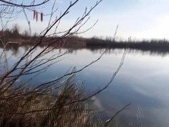 Jon Arteen Takes His Twink Penis Outside, Pees In A Lake And Suddenly Feels The Urge To Masturbate