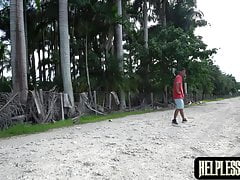 Latino twink Rodrigo impaled on huge cock after wet blowjob