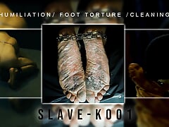 Anal humiliation, Foot Torture, Cleaning Feet, Real BDSM slave 247, SlaveK001