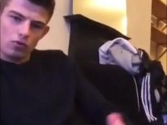 Cute guy jerks his big cock off 6