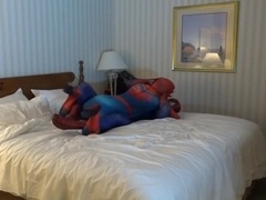 horny classic spiderman overpowers his spider enemy