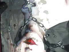 cumtribute to a pierced Emo Goth Whore in topless
