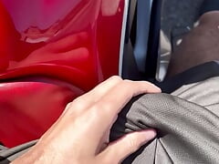 Big dick 23cm soft in shorts without underwear taking a motorcycle ride on the street