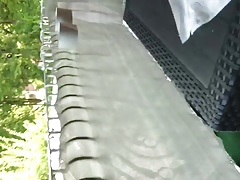 Auf dem Balkon abgespritzt
