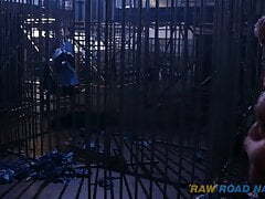 TWO HAIRY BLOKES SLING FUCK IN DARKROOM